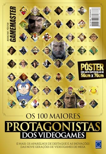 Superpôster Game Master - Os 100 Maiores Protagonistas dos Videogames (Versão lisa, sem dobras, enviada em tubo protetor)