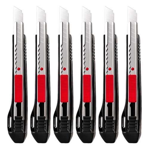 Image of Gebildet 6pcs Professional Cutter - 9mm Snap Off Blades / 60 Degree Foil /Utility /Graphic Knife Set - Ideal for Foils, Wallpaper, Crafts, Cartons