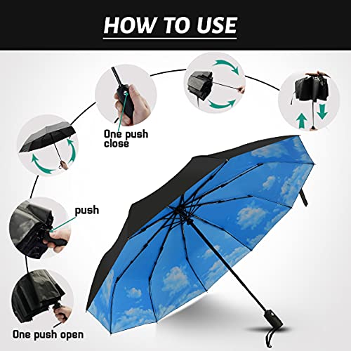 Umbrella Windproof Travel Umbrellas For Rain Black Folding