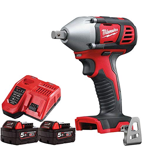 Milwaukee M18BIW12-0 18V 1/2´´ Impact Wrench with 2 x 5.0Ah Batteries & Charger