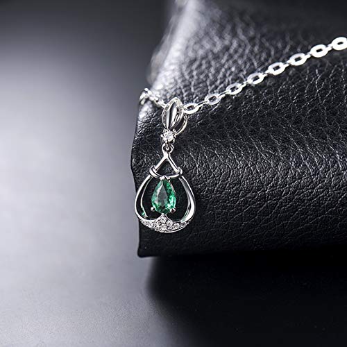 Collier émeraude de laboratoire 0,5 ct et argent sterling d'exception - 5