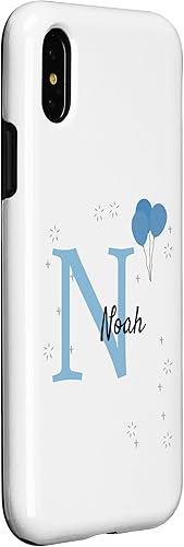 Miniatura 9 de Funda para iPhone SE (2020)  7  8 Noah Motif con nombre para niños, regalo personalizado con aspecto azul