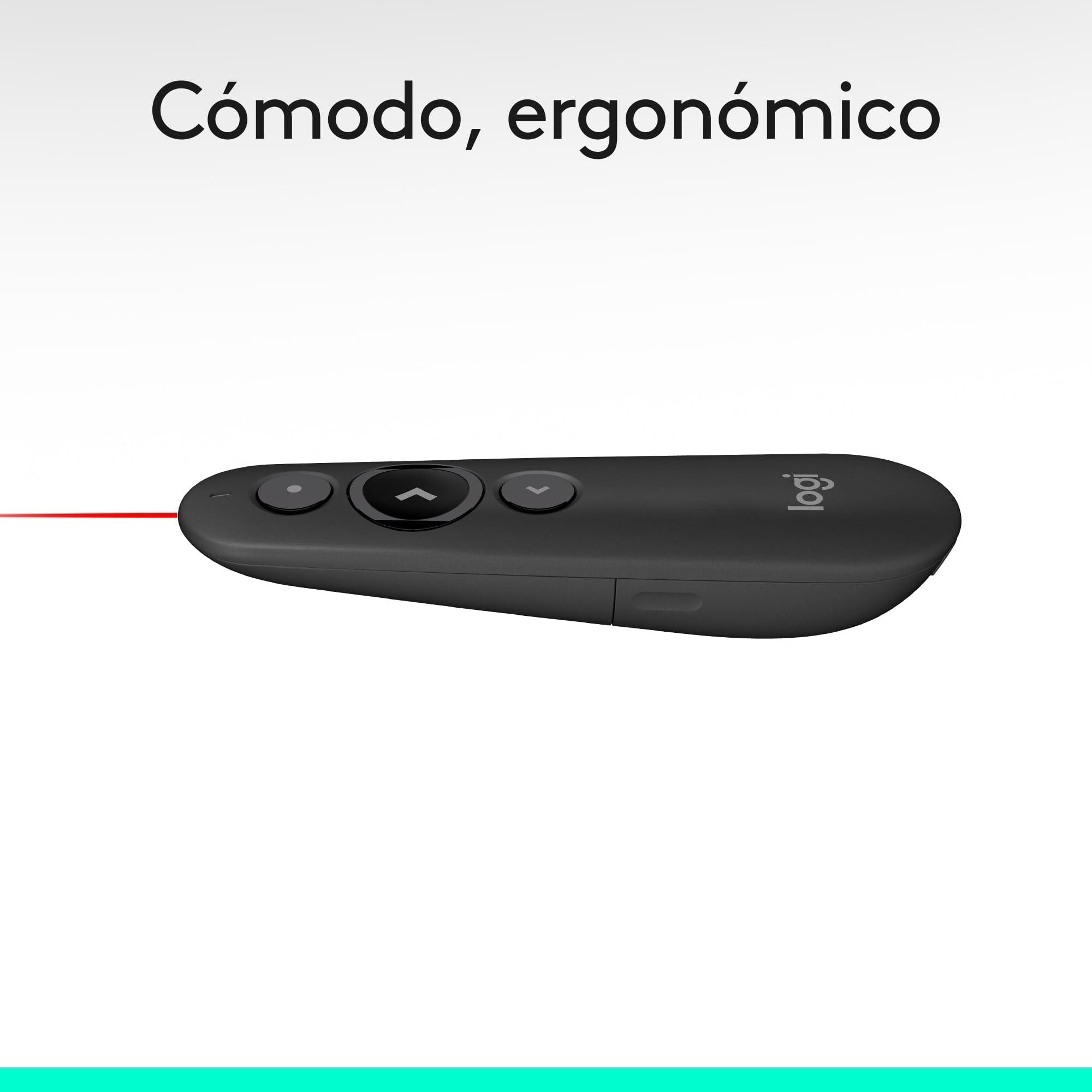 Logitech R500s, Dispositivo de Presentación Láser de Clase 1, Bluetooth y USB, para presentaciones, Compatibilidad Universal, Radio de acción de 20 m, Personalizable – Gris Oscuro