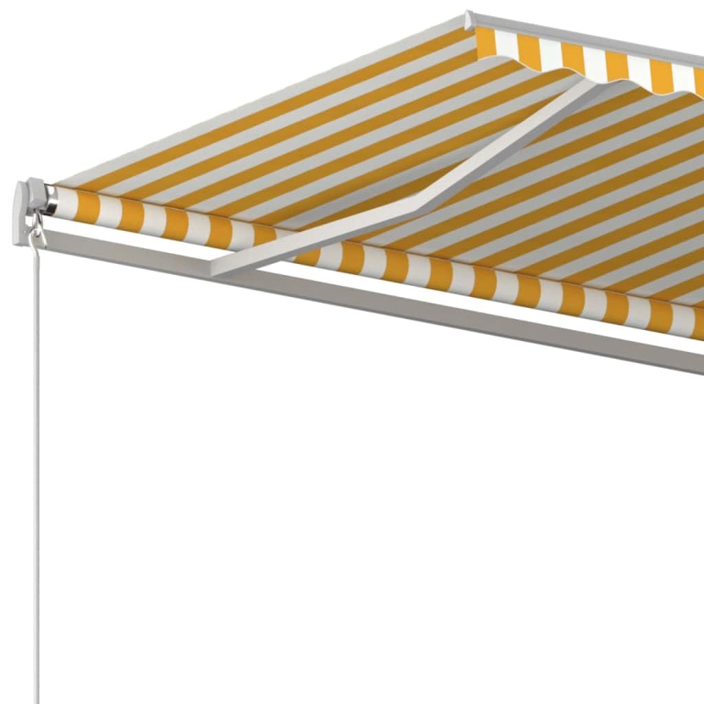 Tenda Da Sole Retrattile Manuale VidaXL 500x300 Cm - Blu/Giallo, Telaio In Alluminio, Resistente UV