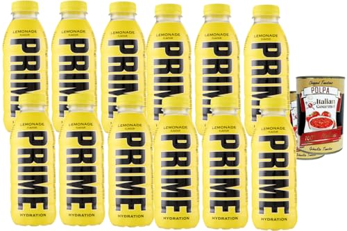 Italian Gourmet Bundle Hydration Drink Lemonade 12x 500ml + Italian Gourmet Polpa Gratis Erfrischendes Zitronengetränk in Flaschen Sportgetränk für Fitness Training Arbeit Uni Reise Büro