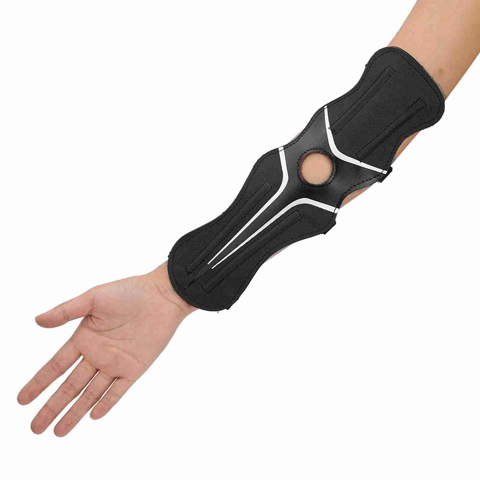 Guardia del Braccio di Tiro con L'Arco, Paracolpi in Nylon Regolabile Guardia di Protezione Paracolpi per Tiro con Ricurvo(Black)
