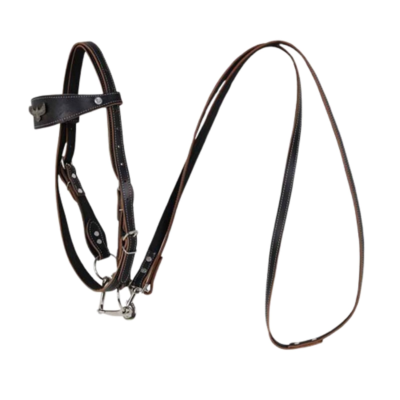 Cabeza de jaula de nylon pesada ajustable, Brida de cazador gruesa y acolchada ancha con tocado cómodo Entrenamiento y espectáculos Negro, Rojo S, L(Schwarz,Small)