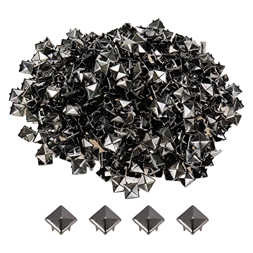 Coshar 500Pcs Four-Jaw Square Rivets Pyramid Studs Handicraft Diy Leathercraft Punk Spikes Nailheads, Black(10Mm) #TOP4