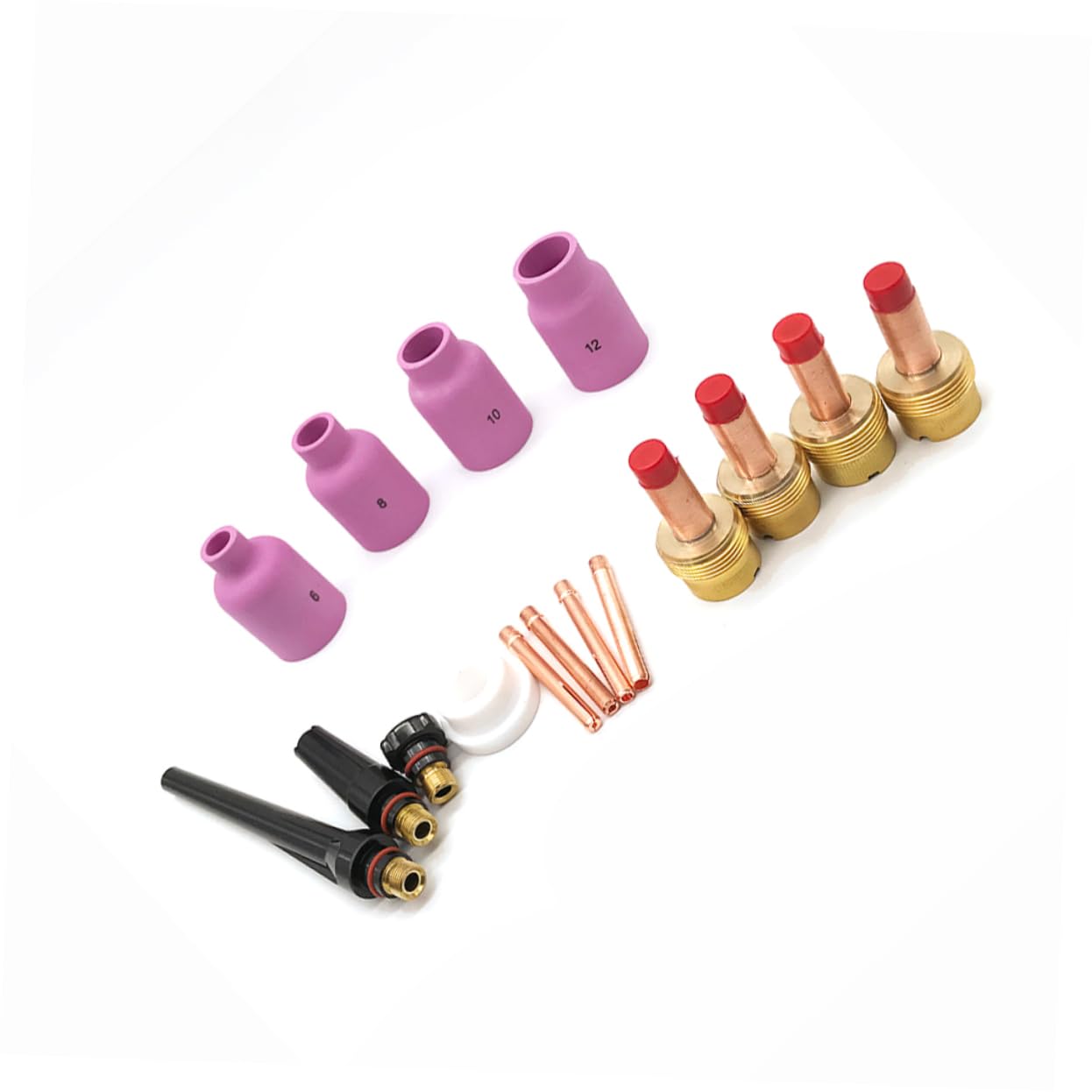 Kit de soudage TIG avec lentilles à gaz et collets pour torche 18 et 26