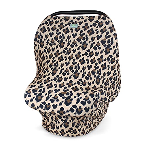 Image of Itzy Ritzy 4-in-1 Nursing Cover, Car Seat Wrap, Shopping Cart Cover & Infinity Scarf – Breathable, Multi-Use Nursing Cover-Up for Breastfeeding, Carseat Canopy & Stroller Covering (Leopard)
