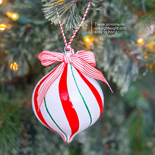 Ornativity Peppermint Candy Ornament Set – Christmas Candy Cane Shatterproof Candy Balls Hanging Ornaments For Indoor Or Outdoor Christmas Tree – 1 Dozen #TOP2