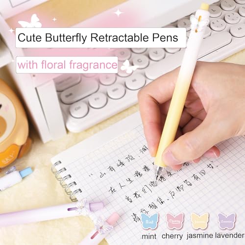 Bolígrafos retráctiles gel negro punta fina 4 piezas miniatura 5