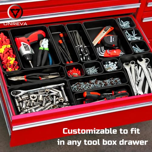 Onreva 42Pcs Tool Box Organizer Tray Dividers Set, Toolbox Organizer And Storage Trays Kit, Workbench Cabinet Bins, Tool Chest Drawer Organization Garage Accessories Small Parts Hardware Tool Tray #TOP5