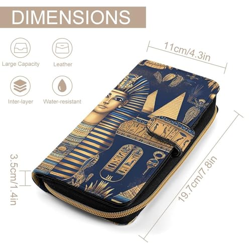 Egyptian Tradition Pattern Long Wallet for Women Men Purses Coin Pouch Credit Card Holder Organizer2