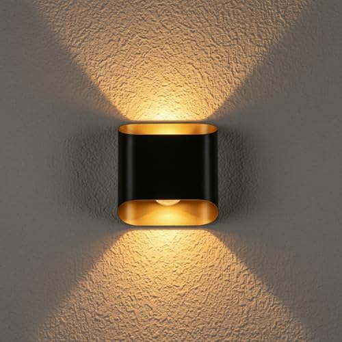 Image of FERA Waterproof Up Down Led Wall Lamp, Aluminium IP65 Body 2 Ray, Warm White, Indoor /Outdoor Decorative Wall Sconce Light, (NOVA)