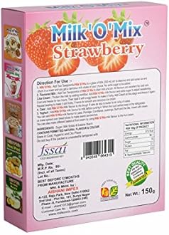 MILK'O'MIX Strawberry Instant Milk Flavour Drink Milk With Energy Box - 150g Pack of 1