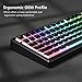 Womier Pudding Keycaps, Black PBT Keycaps 60 65 75 100 Percent 130 Keys, Shine Through Key Cap, OEM Profile for MX-stem Switches Keyboard Caps-Black