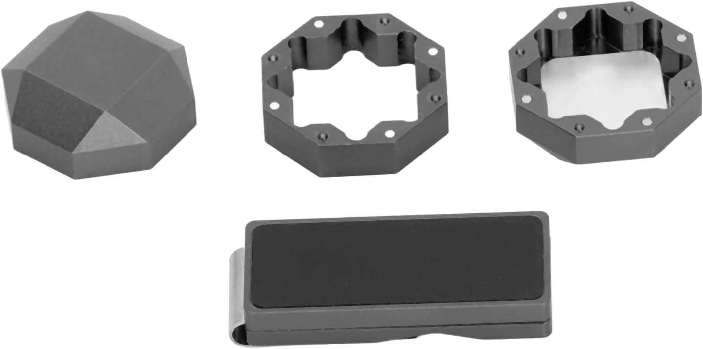 DAUERHAFT Aluminum Cue Chalk Holder Clip Octagon Universal 3 Layers Billiard Pool Cue Chalk Box Holder Billiard Accessories, Billiard Cue Chalk Box, Snooker Practical Tool Accessory(Black)