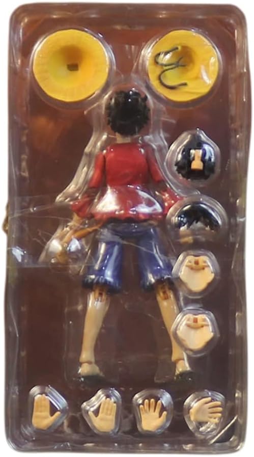 Miniatura 6 de RUSBOK Figura de PVC variable Luffy de una pieza con juntas movibles, adornos para decoración de escritorio, regalos de 7 pulgadas (caja)