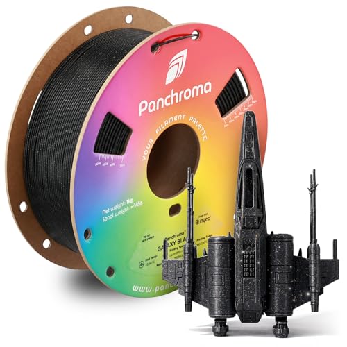 Image of Polymaker Panchroma Galaxy PLA Filament 1.75mm 1kg, Black | Neatly Wound Glitter PLA for Easy Print & Smooth Feeding, Compatible with Bambu Lab & Most 3D Printers