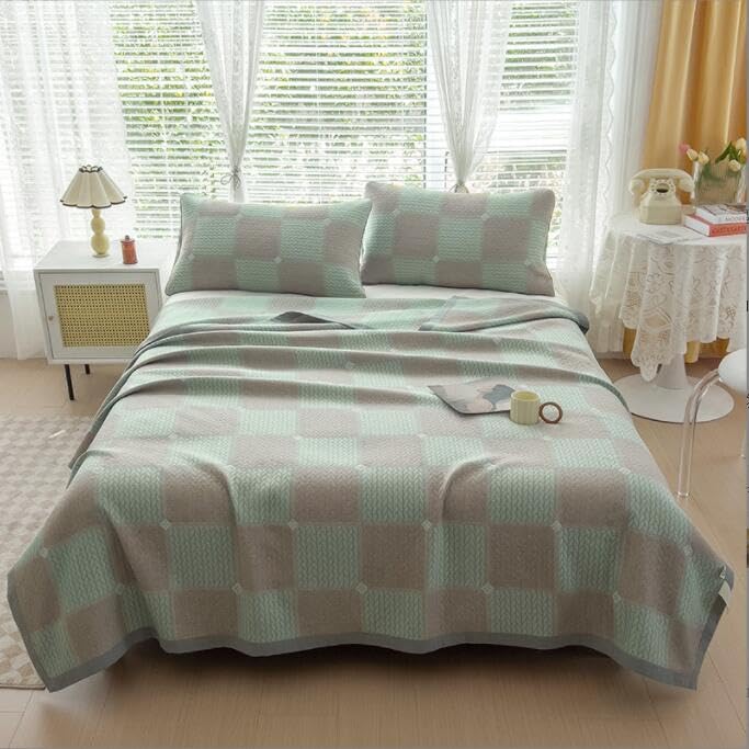 LGYKUMEG Cotton bedspread, cotton blanket, snuggle blanket, double-sided bed linen, breathable and soft sofa blanket, 200x230cm soft and light blanket, for indoors or outdoors, easy-care,E,120x150cm
