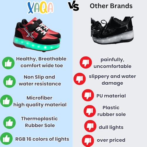 Roller Skate Shoes for Kids - Wheels with USB Charging Led Light Up, Shiny Sneakers for Boys & Girls - Perfect for Christmas & Birthday4