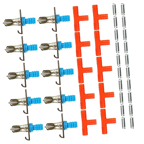 HOUDERCO 10pcs Automatic Pet Rabbit Drinking Feeder Rabbit Feeder Spring Design Drinking Equipment Pet Animal Water Dispenser Ideal for Small Animals