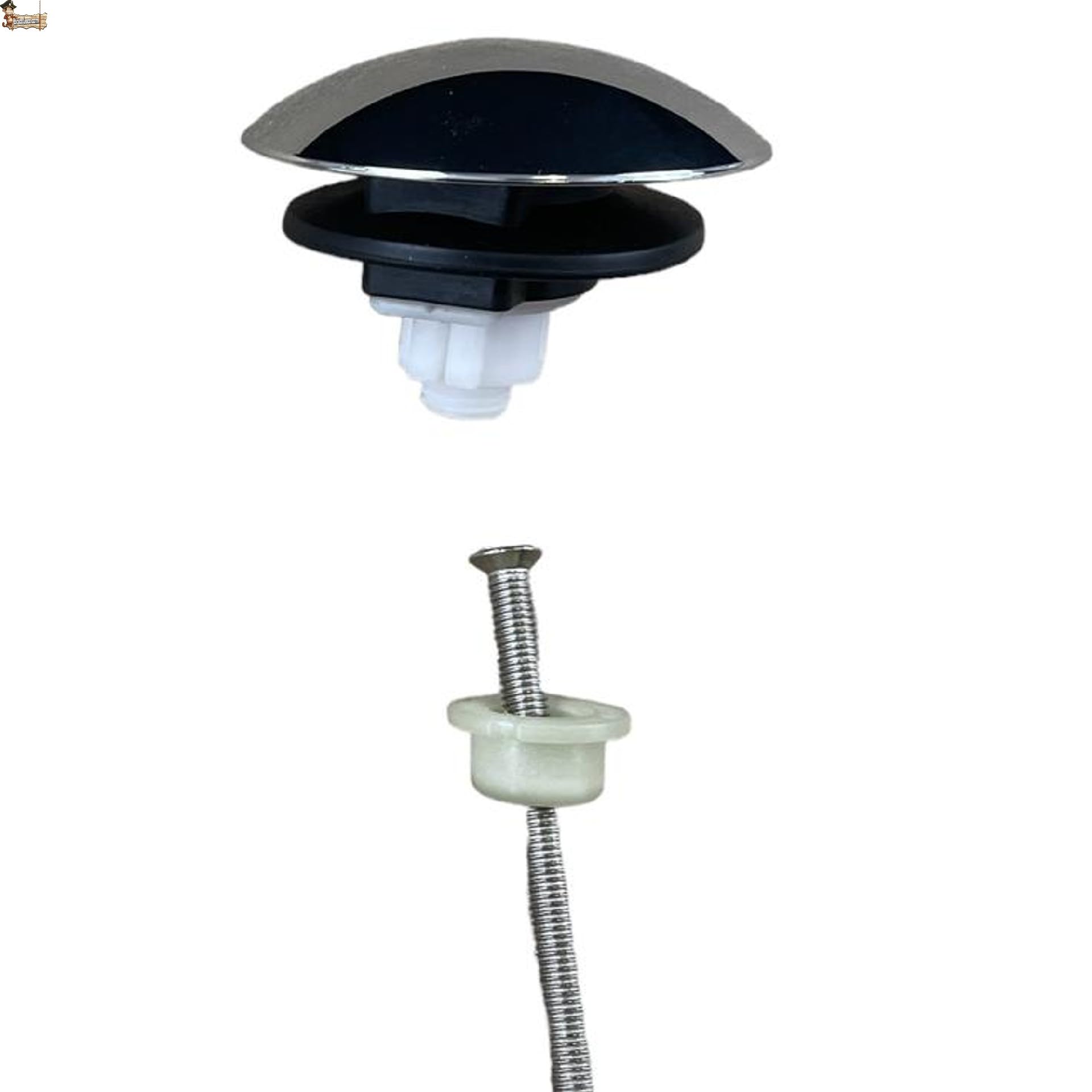 BricoLoco.com Tapón Lavabo Click clack Universal. Pack 4 uds. Sistema de Mecanismo Muelle Clic clac para convertir tapón Convencional de Rejilla en válvula Click clack. Lavabo, bañera, Fregadero (4)