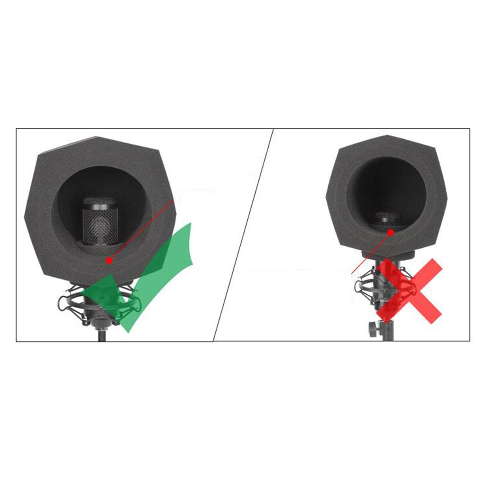 Éponge Filtre Son Panneau Acoustique Protection Pare-brise Réduction Bruit Fonction Isolant Phonique Adapté Chant Studio Domicile Salle, Octogone