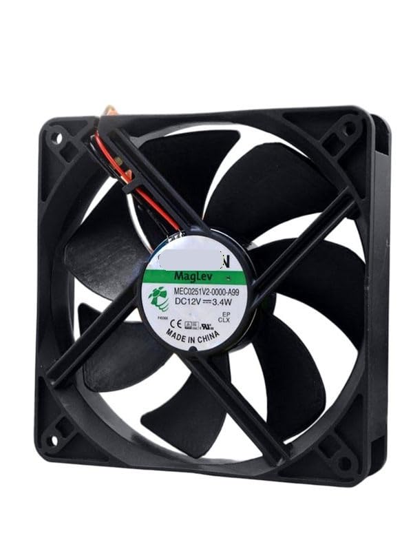 MEC0251V2-0000-A99 DC Cooling Fan 12V 3.4W 120x120x25mm 2-Wire A1 Connector Silent for PC Chassis & Industrial Equipment