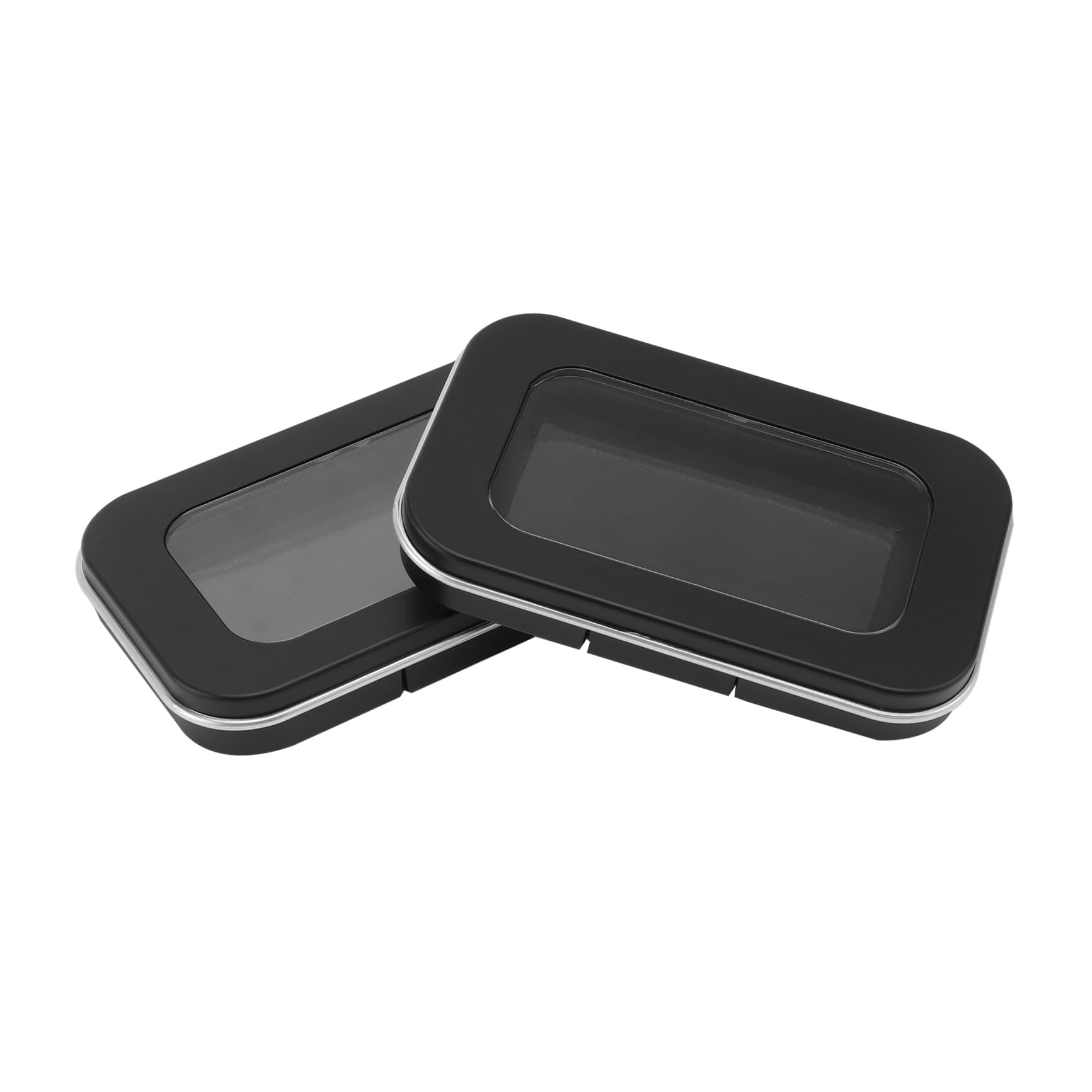 Happyyami 2 Pezzi Scatole Porta Ombretti in Plastica Nera, Contenitori Cosmetici Magnetici, Organizer per Make-up Fai-da-te, per Viaggio e Esposizione