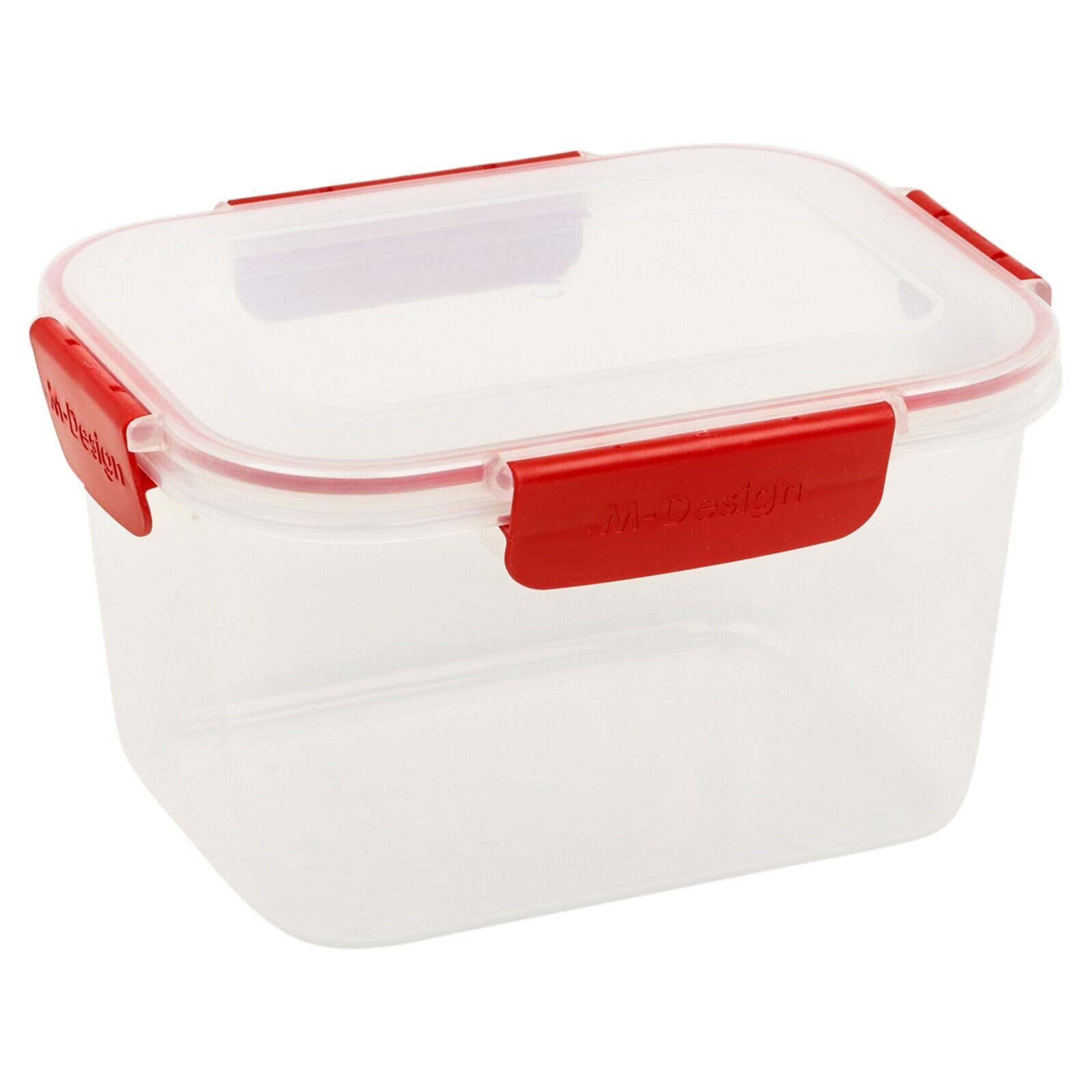 Urbn-Chef Red Food Plastic Storage Container Airtight Seal Clip 'N' Lock Lid Dishwasher Safe