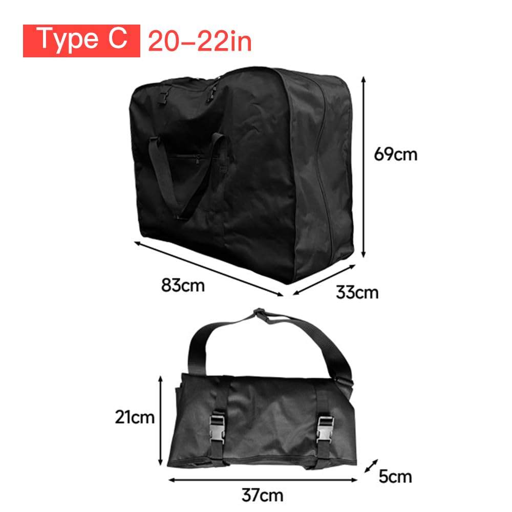 Kavolet Borsa da trasporto per bicicletta,impermeabile, 87 x 80 cm per biciclette pieghevoli da 20-22 pollici,Borsa da Viaggio Pieghevole Leggera e Resistente per Auto Treno Aereo,Tessuto Oxford, nero