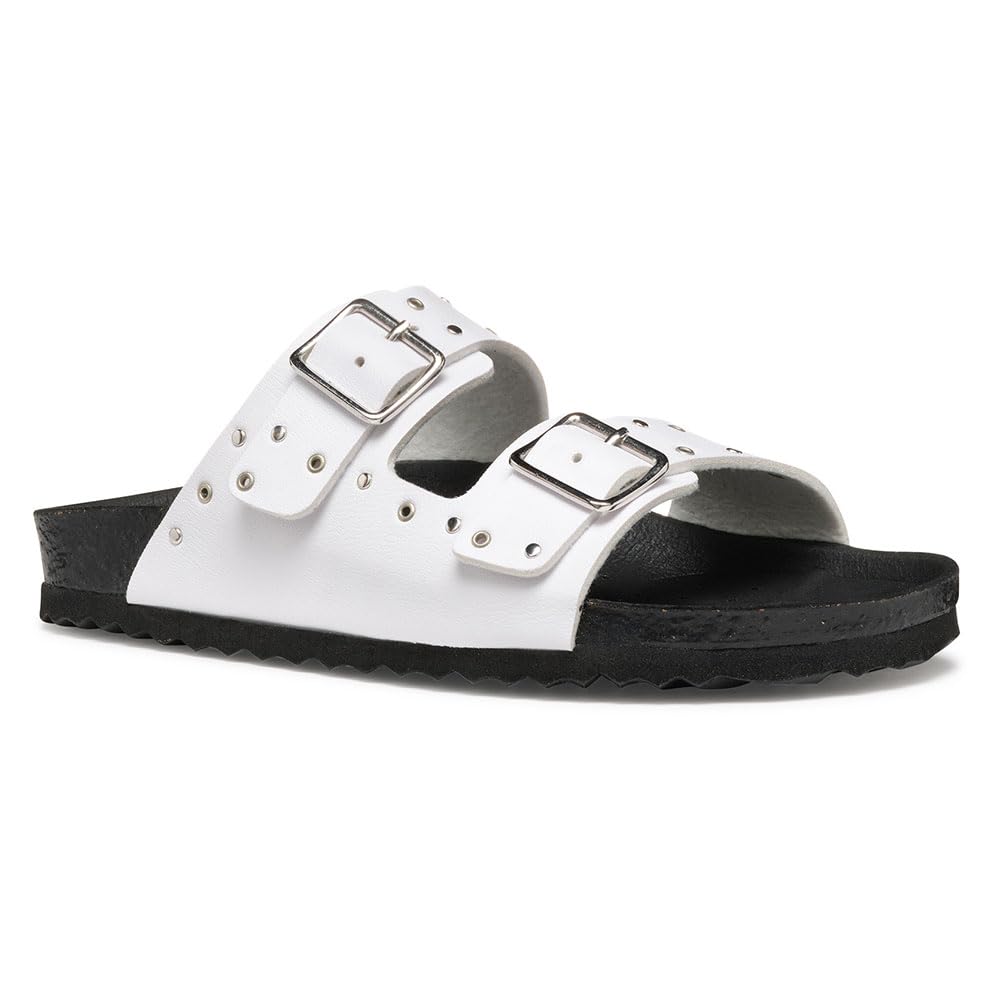 Geox J Adriel Girl J Sandal, White/Silver, 0.5 UK