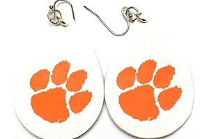Clemson Faux Leather Earrings: 2'' of Tiger Spirit
