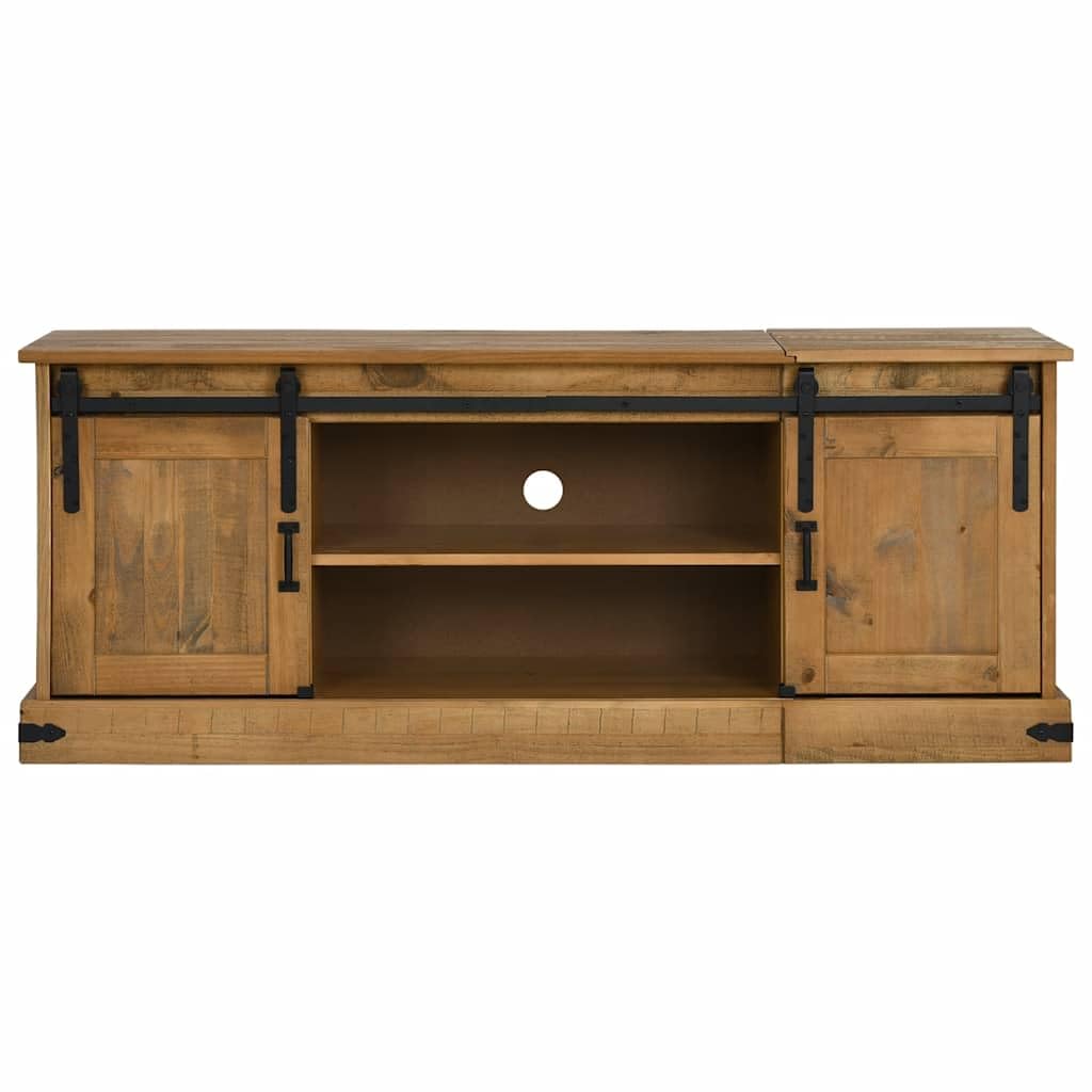 Centres de divertissement et meuble TV - Meuble TV Halden 2 portes coulissantes - 150 x 40 x 60 cm - Bois massif