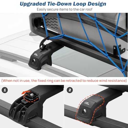Image of JOYTUTUS Roof Rack Cross Bars Compatible with Toyota 4Runner 2025-2026 | With Raised Side Rails, 300LBS, Lockable Hidden Tie-Down, Low Wind Noise, Heavy-Duty Aluminum Alloy, Easy Install