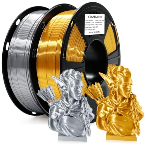 Image of GIANTARM Silk 3D Printer Filament 1.75mm Metallic Gold Silver PLA 2kg