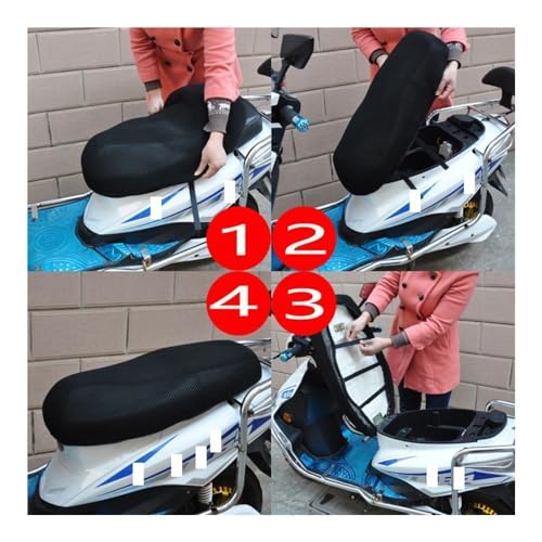 Cojín de moto y funda asiento de motocicleta para scooter M76E con protector solar 3