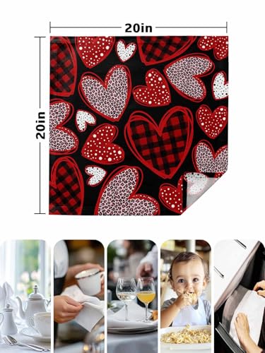 Servilletas de tela pack 4 50.5x50.5 cm rojas diseño leopardo miniatura 7