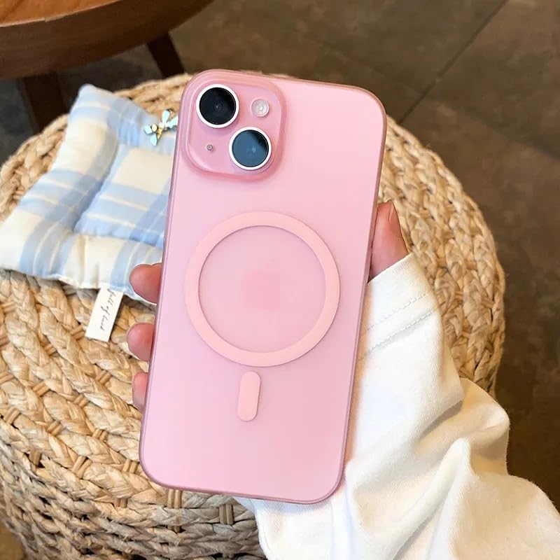 Image of COVERLY Luxury Hard Translucent Paper Thin Case Cover for iPhone 12 Pro | Matte Finish | Compatible with magsafe | (Pastel Pink, iPhone 12 Pro)