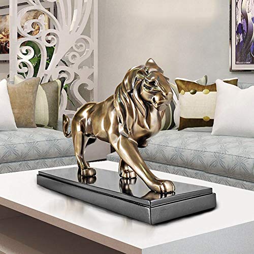 Sculpture lion en bronze résine ZXLIHS : objet art créatif maison et bureau