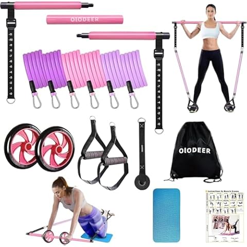 OLODEER Pilates Bar Kit with Resistance Bands Cover