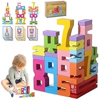 Xgmadiles Montessori Math Blocks for Kids Ages 3-8 | 20PCS Wooden STEM Learning Toys with Balance Game | Self-Checking Number Puzzles & Counting Cubes | Toddler Educational Building Set