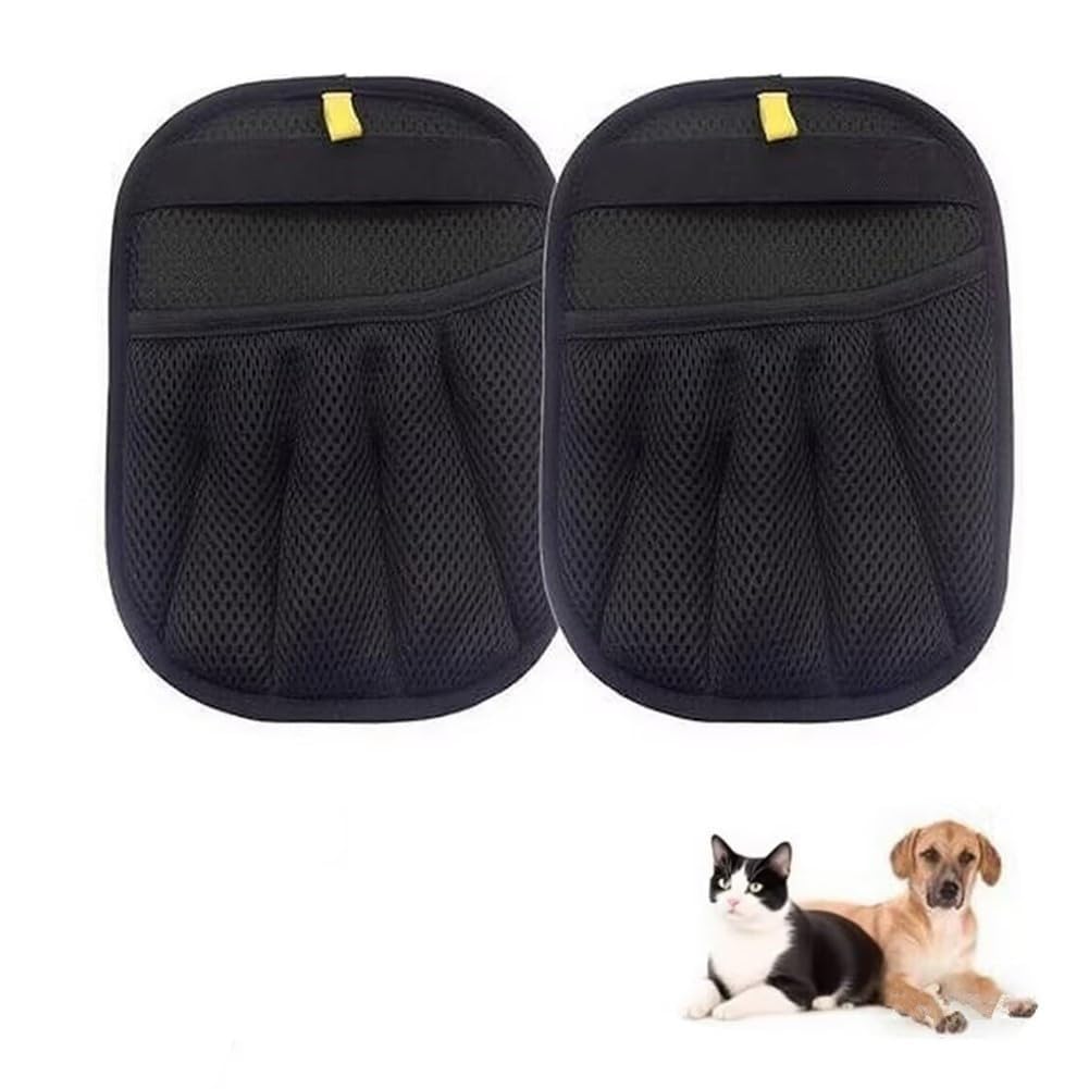 Pet Hair Removal Tool, Electrostatic Pet Hair Removal Gloves,Dog and Cat Hair Remover Grooming Gloves Set for Couch, Clothes, Car, Carpet, Bed, Furniture (2 Pack Black)
