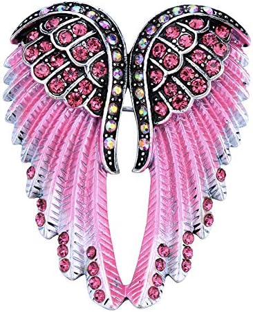 YACQ Women's Guardian Angel Wing Brooch Pins & Pendants 2 in 1 - Scarf Holders - 2 x 1 inch - for Blouse Jacket Coat Scarf Shawl Hat Bag