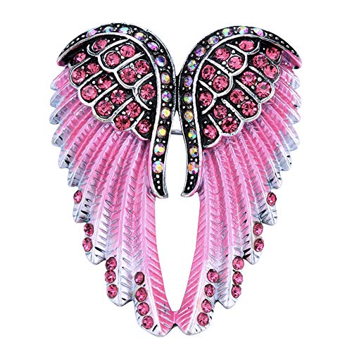 Yacq Women's Guardian Angel Wing Brooch Pins & Pendants 2 In 1 - Scarf Holders - 2 X 1 Inch - For Blouse Jacket Coat Scarf Shawl Hat Bag #TOP2