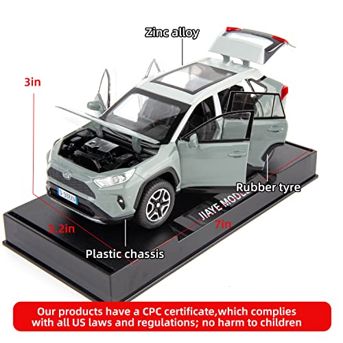 Modelo de auto WAKAKAC 1:32 RAV4 de metal con luz y sonido miniatura 2