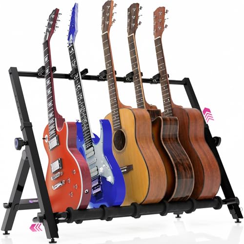 Liquid Stands Multi Guitar Rack Stand for Acoustic, Bass, Ukuleles and Electric Guitars...