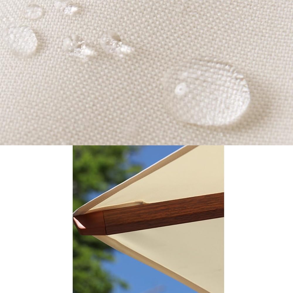 3x3m Quadrato Baldacchino Per Ombrellone Da Giardino 8 Stecche Telo Di Ricambio Per Ombrellone Da Tavolo Palo Centrale, Copertura Poliestere 200g/㎡(Beige)